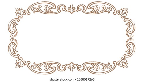 Decorative frame in vintage style isolated on a white background. Vector illustration.