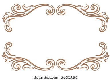 Decorative frame in vintage style isolated on a white background. Vector illustration.