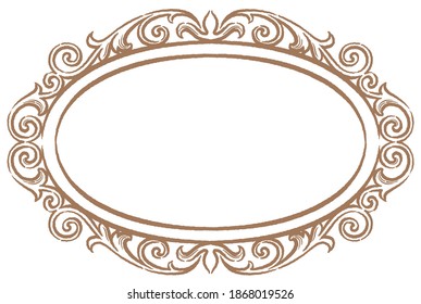 Decorative frame in vintage style isolated on a white background. Vector illustration.