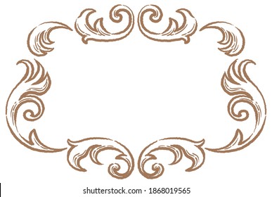 Decorative frame in vintage style isolated on a white background. Vector illustration.