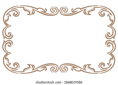 Decorative frame in vintage style isolated on a white background. Vector illustration.