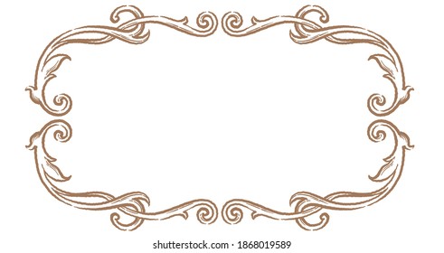 Decorative frame in vintage style isolated on a white background. Vector illustration.