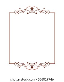 Decorative frame .Vintage vector.Well built for easy editing.Brown on white.Vector illustration.