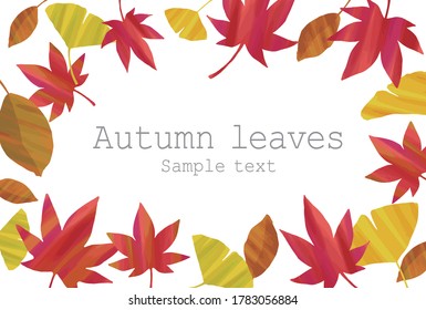 Decorative frame of watercolor leaves