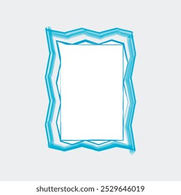 a decorative frame with a wavy, zigzag design. The frame is outlined in a vibrant blue color, creating a dynamic and eve-catching effect.