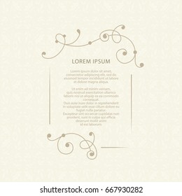 Decorative frame. Wedding invitation. Vector illustration
