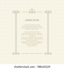 Decorative frame. Wedding invitation. Vector illustration