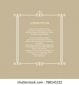 Decorative frame. Wedding invitation. Vector illustration