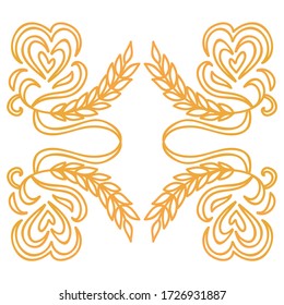 Decorative frame of wheat. Vector illustration