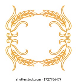 Decorative frame of wheat. Vector illustration