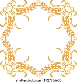 Decorative frame of wheat. Vector illustration