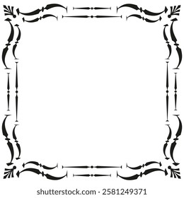 Decorative frame white. Classic border accents. Stylish ornamental design. Vector illustration.