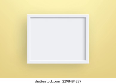 Decorative frame with white rims on a yellow background, design element