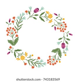 Decorative frame with wild flowers