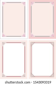 Decorative frame.A frame that gave a change in size to the same design.
Good frame for a4 size paper.Certificate frame.