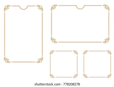 Decorative frame.A frame that gave a change in size to the same design.Good frame for A4 size paper.Certificate frame.