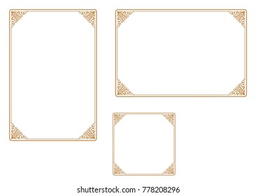 Decorative frame.A frame that gave a change in size to the same design.Good frame for A4 size paper.Certificate frame.