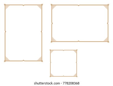 Decorative frame.A frame that gave a change in size to the same design.Good frame for A4 size paper.Certificate frame.