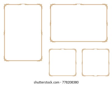 Decorative frame.A frame that gave a change in size to the same design.Good frame for A4 size paper.Certificate frame.