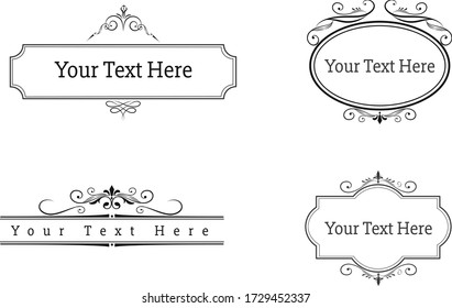 Decorative frames, antique museum picture borders or deco devider. Isolated icons vector set
