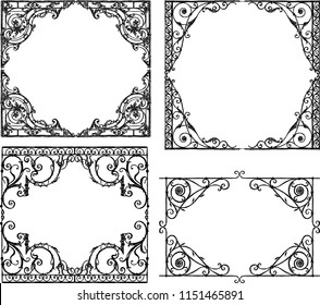 Decorative frames in the art nouveau style