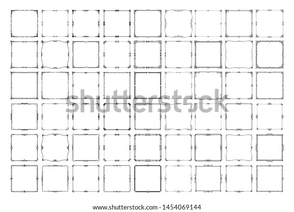 Decorative frames and borders\
abstract rectangle proportions set 48 object. vector\
illustration.