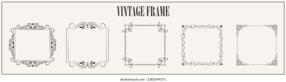 Decorative frames and borders backgrounds vintage design elements