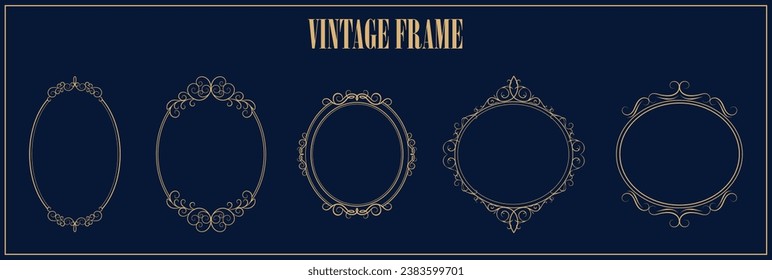 Decorative frames and borders backgrounds vintage design elements