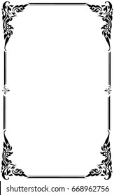 Decorative frames and borders, on white background with copy space for add text message. Thai pattern
