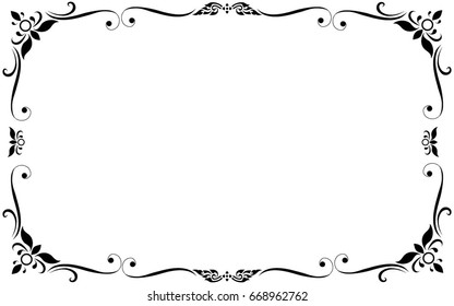 Decorative frames and borders, on white background with copy space for add text message. Thai pattern