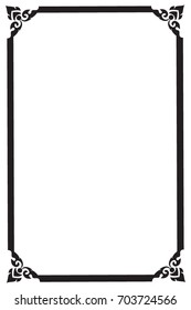 Decorative frames and borders, on white background with copy space for add text message. Thai pattern