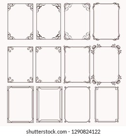 Decorative frames and borders rectangle proportions set