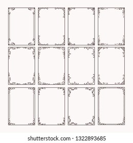 Decorative frames and borders rectangle proportions set