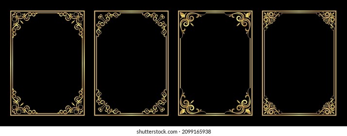 Decorative frames and borders set vector design.