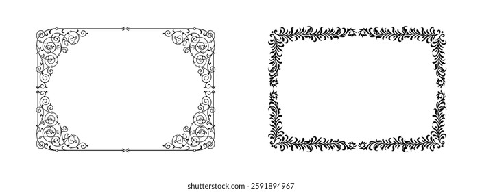Decorative frames and borders set vector
