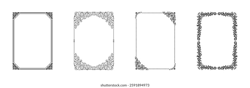 Decorative frames and borders set vector