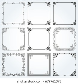 Decorative Frames Borders Square Backgrounds Vintage Stock Vector ...