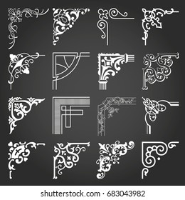 Decorative frames and borders square backgrounds vintage design elements set 2 vector