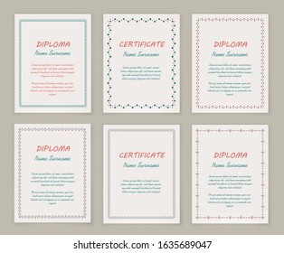 Decorative frames and borders. Standard rectangle proportions. Vintage design vector set.