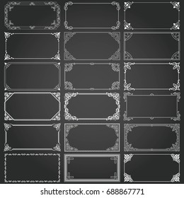 Decorative frames and borders standard rectangle proportions backgrounds vintage design elements set 