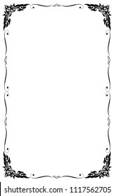 Decorative frames and borders, Thai style, black and white, Vector illustration