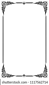Decorative frames and borders, Thai style, black and white, Vector illustration