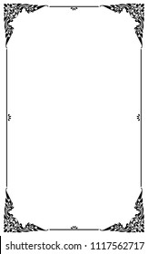 Decorative frames and borders, Thai style, black and white, Vector illustration