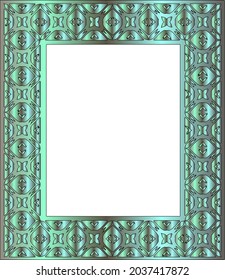 Decorative frames for design template. Elegant element for design in Eastern style, place for text. green floral border.
