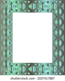 Decorative frames for design template. Elegant element for design in Eastern style, place for text. green floral border.