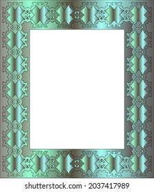 Decorative frames for design template. Elegant element for design in Eastern style, place for text. green floral border.