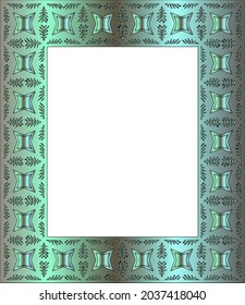 Decorative frames for design template. Elegant element for design in Eastern style, place for text. green floral border.