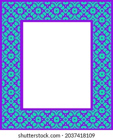 Decorative frames for design template. Elegant element for design in Eastern style, place for text. colorful floral border. 
