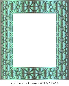 Decorative frames for design template. Elegant element for design in Eastern style, place for text. green floral border.