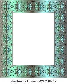 Decorative frames for design template. Elegant element for design in Eastern style, place for text. green floral border.